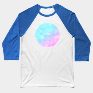 Light Pastel Blue and Pink Abstract Geometric Circle Baseball T-Shirt